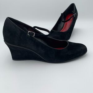 Chaps Elegant Black Wedge Shoes